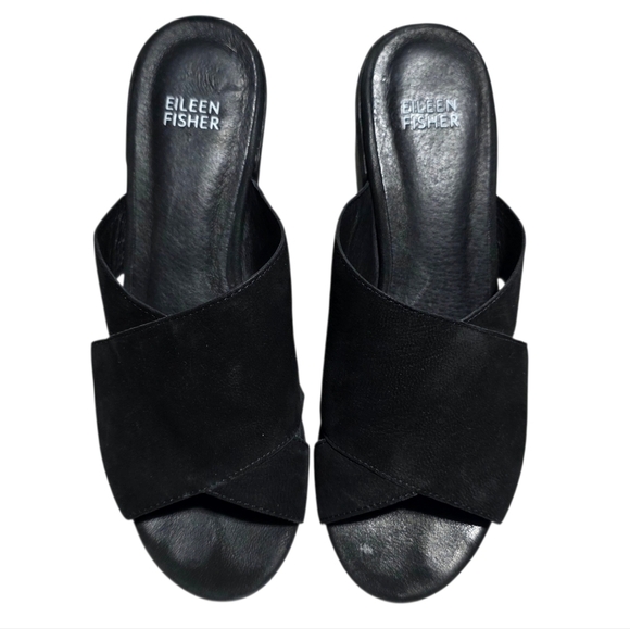 EILEEN FISHER  HAVEN TUMBLED NUBUCK SLIDE SZ 7 - Picture 3 of 9